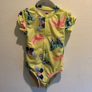 Tea Collection Rash Guard One-Piece zip up Swimsuit 5T